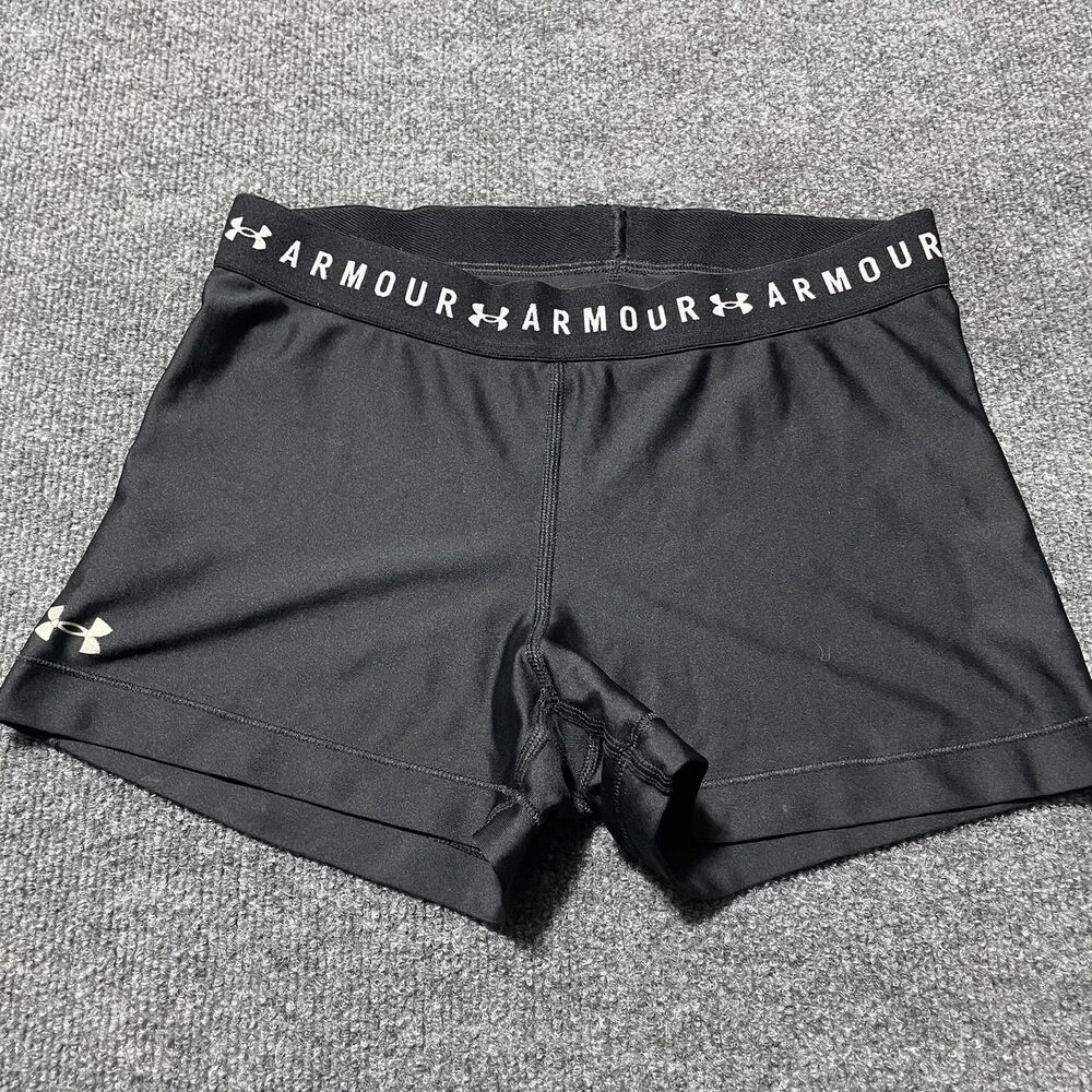 Under Armour Shorts Womens Medium Black HeatGear Compression Athletic Workout
